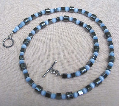 Hematine and Cat's Eye Necklace