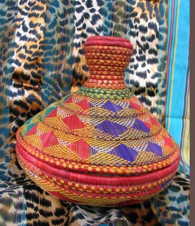 Ethiopian Woven Straw Basket