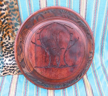 Carved Teak Wood Bowl  (outside)