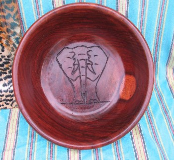 Carved Teak Wood Bowl  (inside)