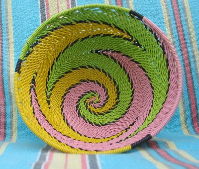 Handmade Recycled Telephone Wire Basket