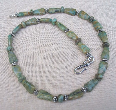 African Turquoise and Bali Sterling Silver 