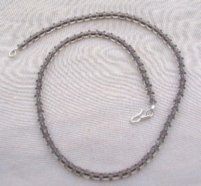 Brown Barrel and Czech Glass Necklace