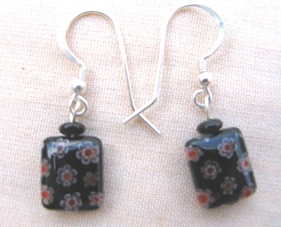 Millefiore Lampwork and Czech Glass Earrings