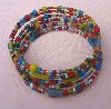 Ghanian Christmas Beads  Coil  Memory Wire Bracelet
