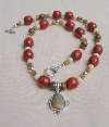 Sponge Coral, Petrified Wood, Fossil, Jasper and Sterling Silver Necklace