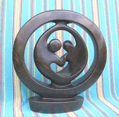 Shona Serpentine "Inscribed Dancers" Sculpture