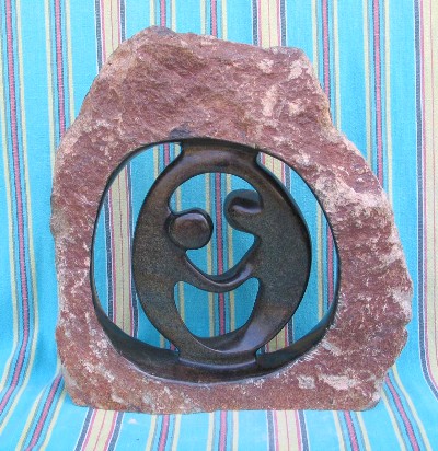 Shona Black Serpentine "Dancers in the Rough" Sculpture