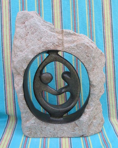 Shona Black Serpentine "Dancers in the Rough" Sculpture