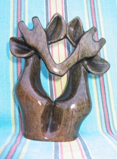 Shona Serpentine "Courting Giraffes" Sculpture