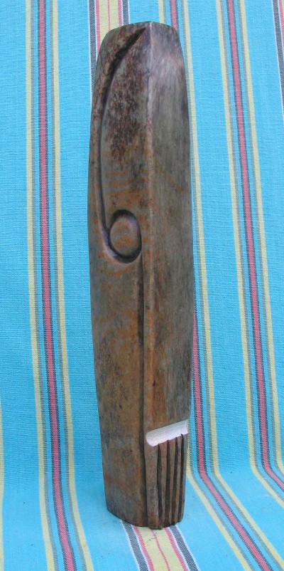 Shona Green Serpentine "Abstract of Lonely" Sculpture