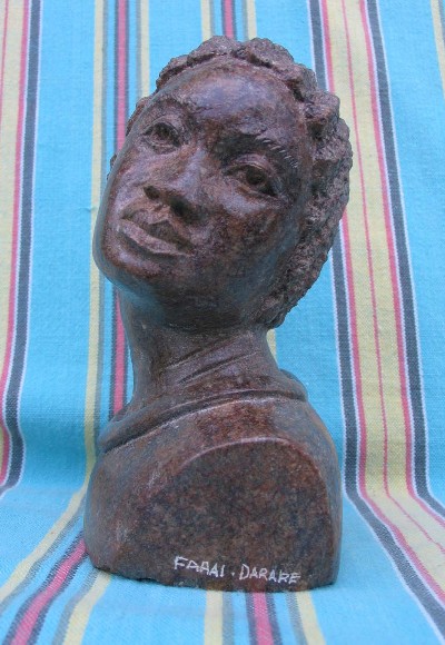 Shona Brown Serpentine "Proud African Woman" Sculpture