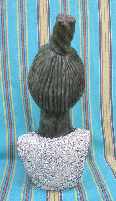 Shona Green Serpentine "Nude African Woman" Sculpture